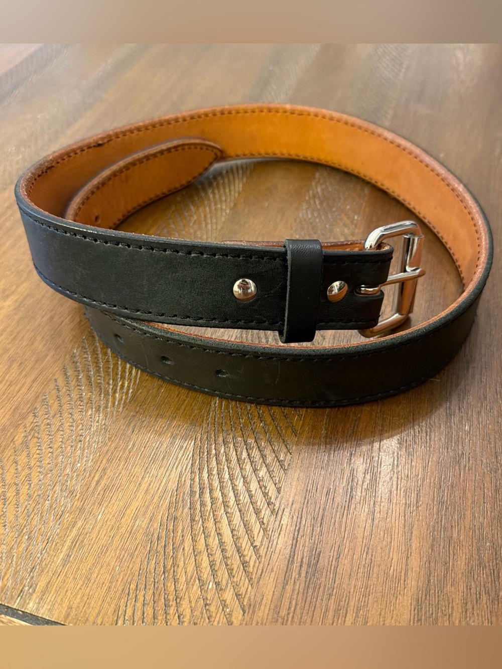 CrossBreed Holsters Leather Gun Belt Black Mens Size 32 Silver Chrome Buckle